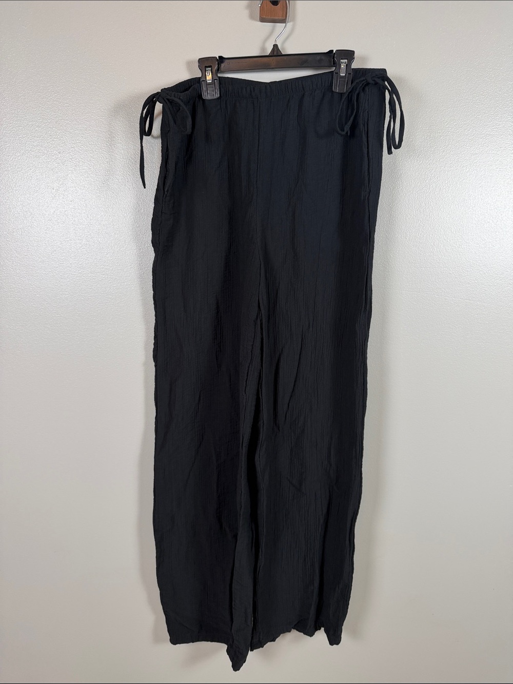 A New Day Black Wide-Leg Drawstring Women’s Pants